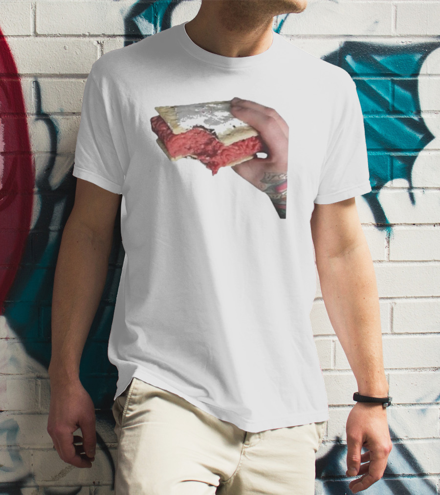 Man Holding Uncooked Meat Sandwich With Tattoos T-Shirt