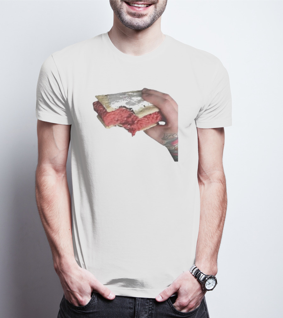 Man Holding Uncooked Meat Sandwich With Tattoos T-Shirt