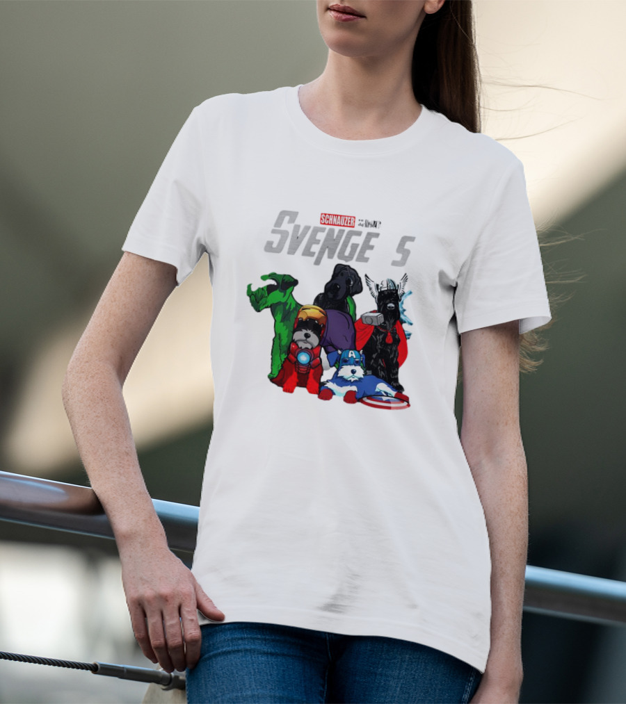 Marvel Avengers Schnauzer Svengers Dogs Superheroes T-Shirt