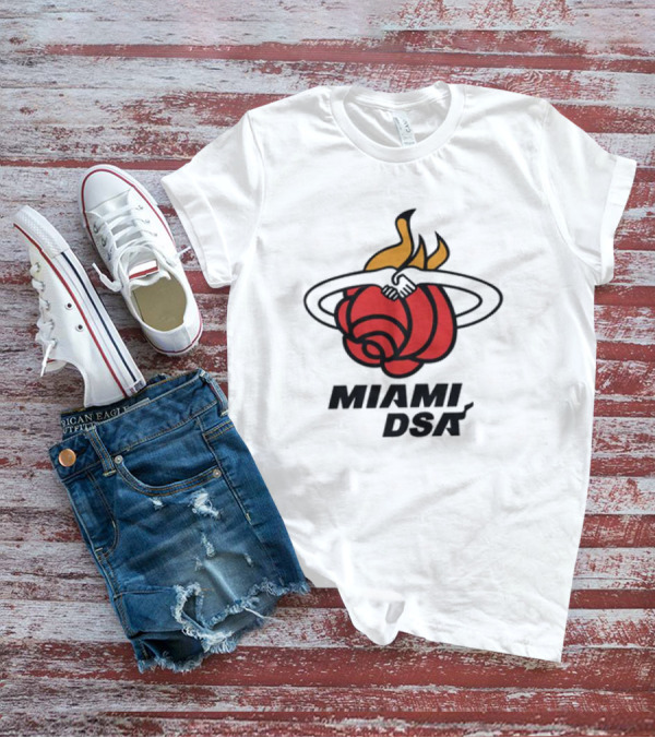Miami DSA Rose With Flaming Basketball Iconic T-Shirt