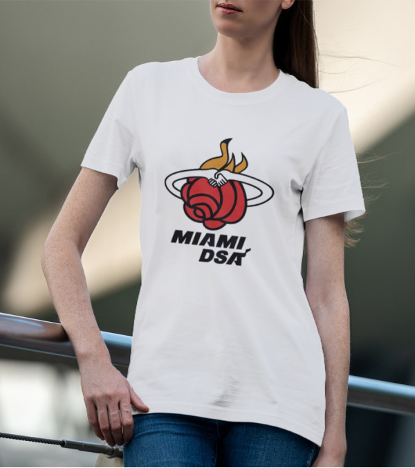 Miami DSA Rose With Flaming Basketball Iconic T-Shirt