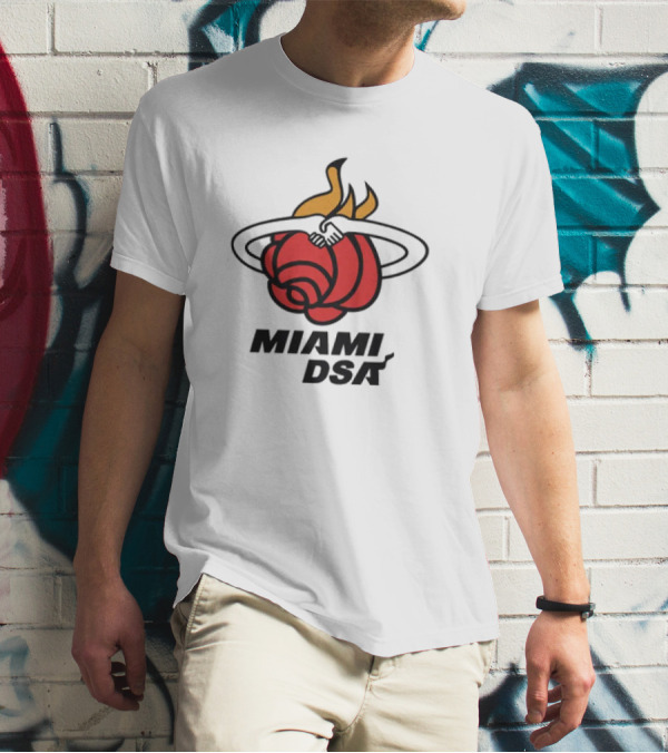 Miami DSA Rose With Flaming Basketball Iconic T-Shirt