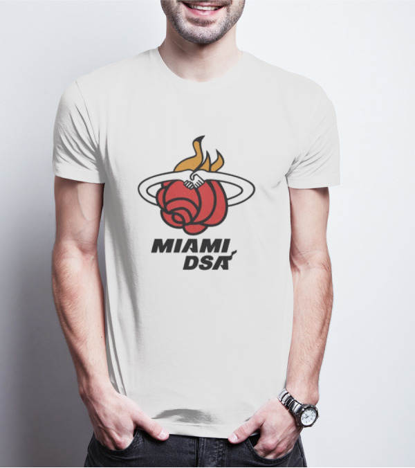 Miami DSA Rose With Flaming Basketball Iconic T-Shirt