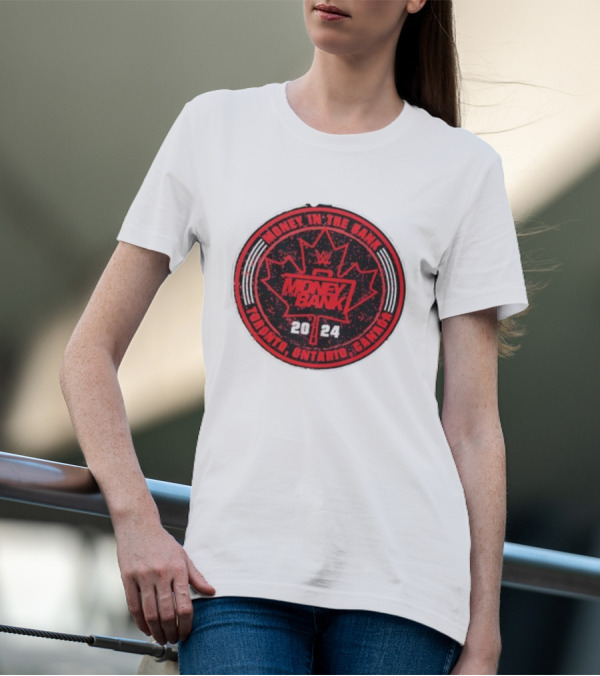 Money In The Bank 2024 Toronto Ontario Canada WWE Emblem Red T-Shirt