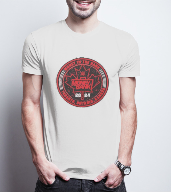 Money In The Bank 2024 Toronto Ontario Canada WWE Emblem Red T-Shirt