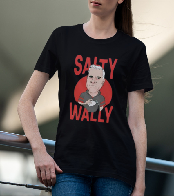 Salty Wally Nationgear Salt Shaker Red Circle Caricature T-Shirt