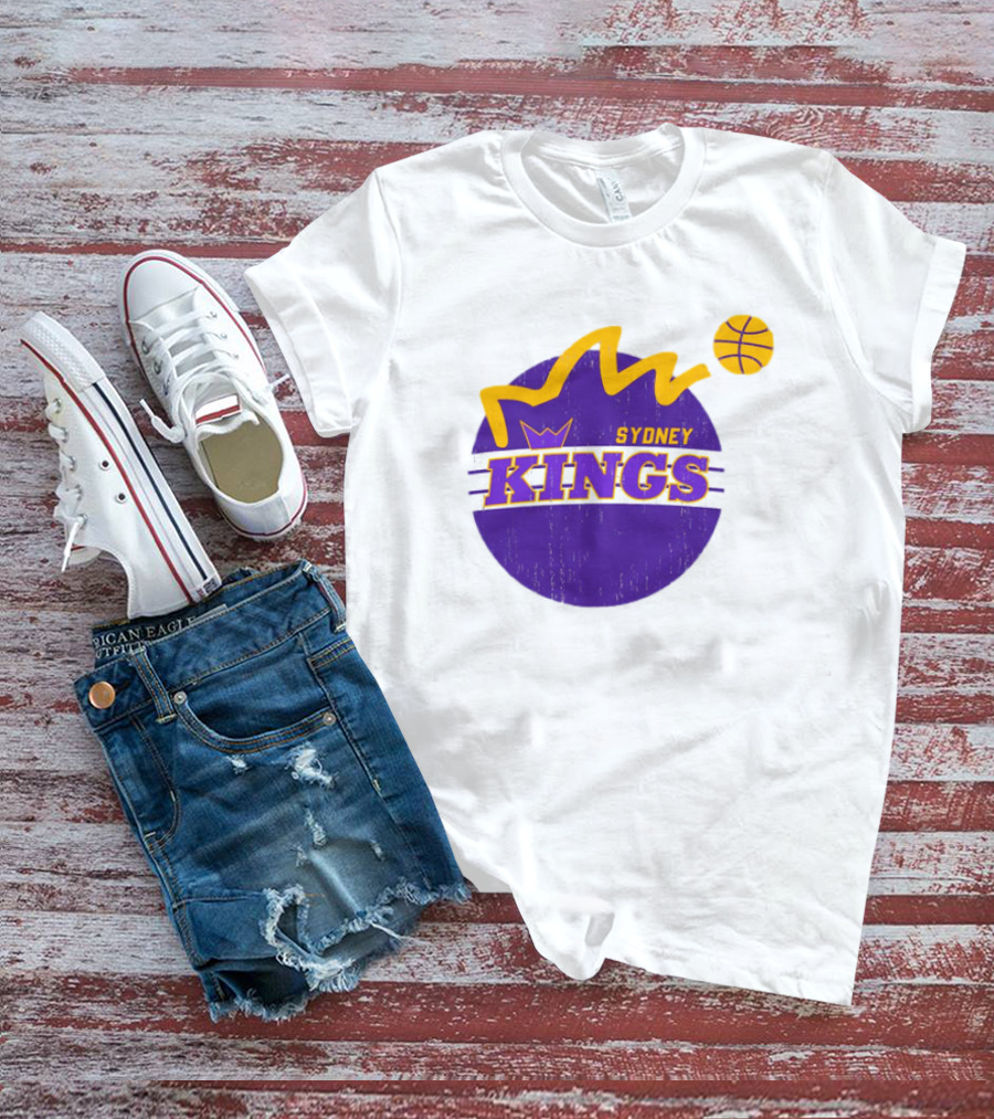 NBL Store Sydney Kings 22-23 Heritage Purple Basketball Logo Crown T-Shirt