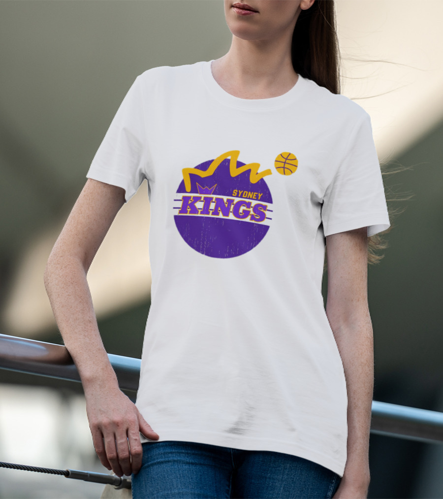 NBL Store Sydney Kings 22-23 Heritage Purple Basketball Logo Crown T-Shirt