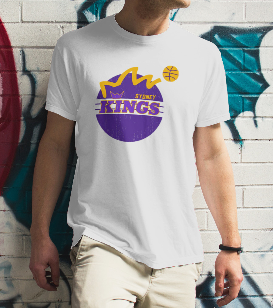NBL Store Sydney Kings 22-23 Heritage Purple Basketball Logo Crown T-Shirt