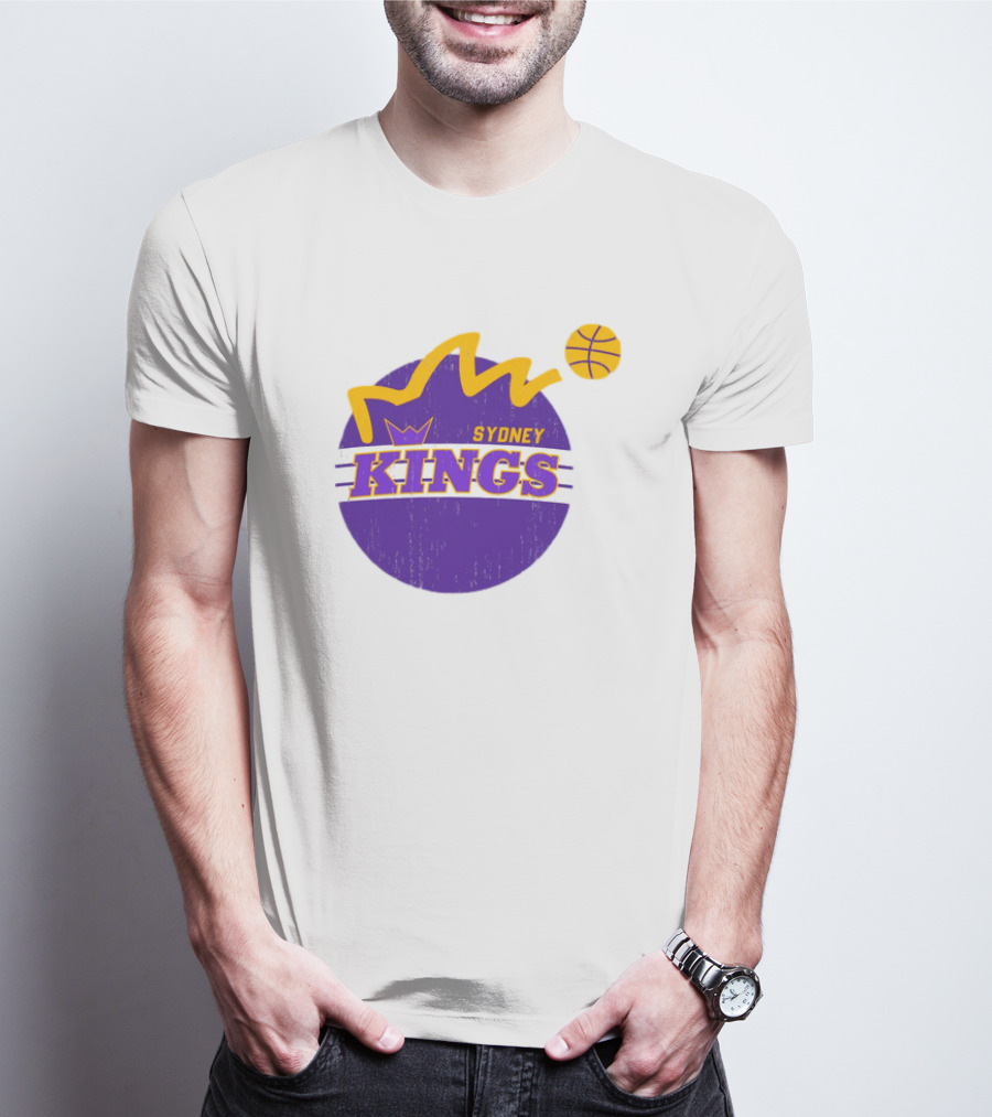 NBL Store Sydney Kings 22-23 Heritage Purple Basketball Logo Crown T-Shirt