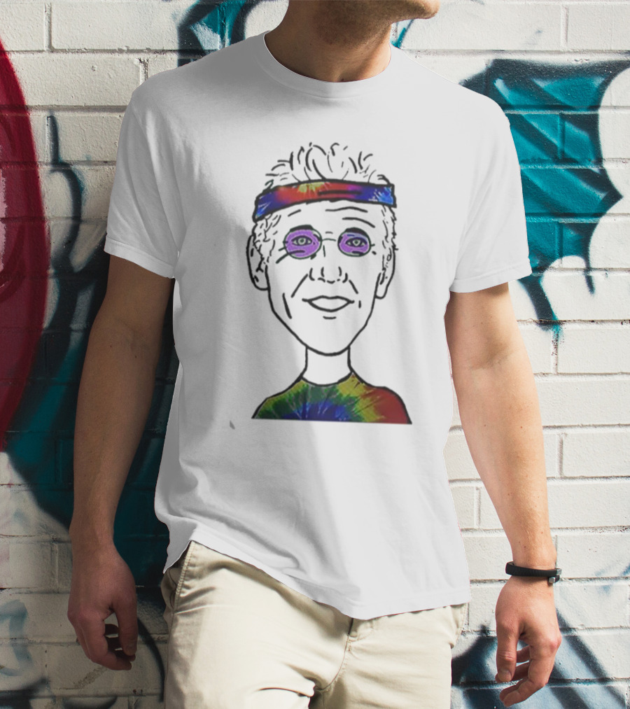 Bill Walton Tie-Dye Headband And Shirt Caricature T-Shirt