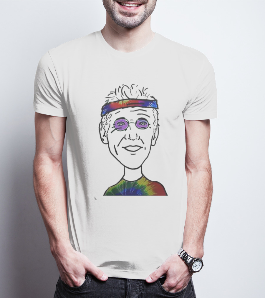 Bill Walton Tie-Dye Headband And Shirt Caricature T-Shirt
