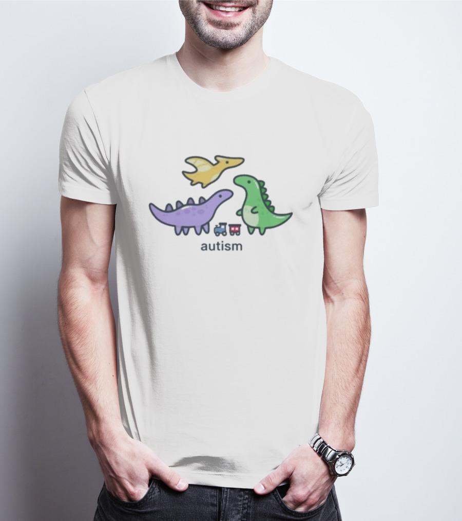 Eveoart Autistic Drip Dinosaur Autism Train T-Shirt