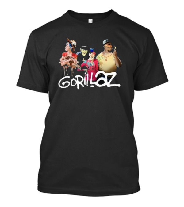 Gorillaz Group With Deer Characters Stonewashed T-Shirt