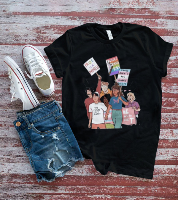 Heartstopper Pride Protest The Future Isn't Binary Protect Trans Kids Rights T-Shirt