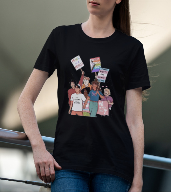 Heartstopper Pride Protest The Future Isn't Binary Protect Trans Kids Rights T-Shirt