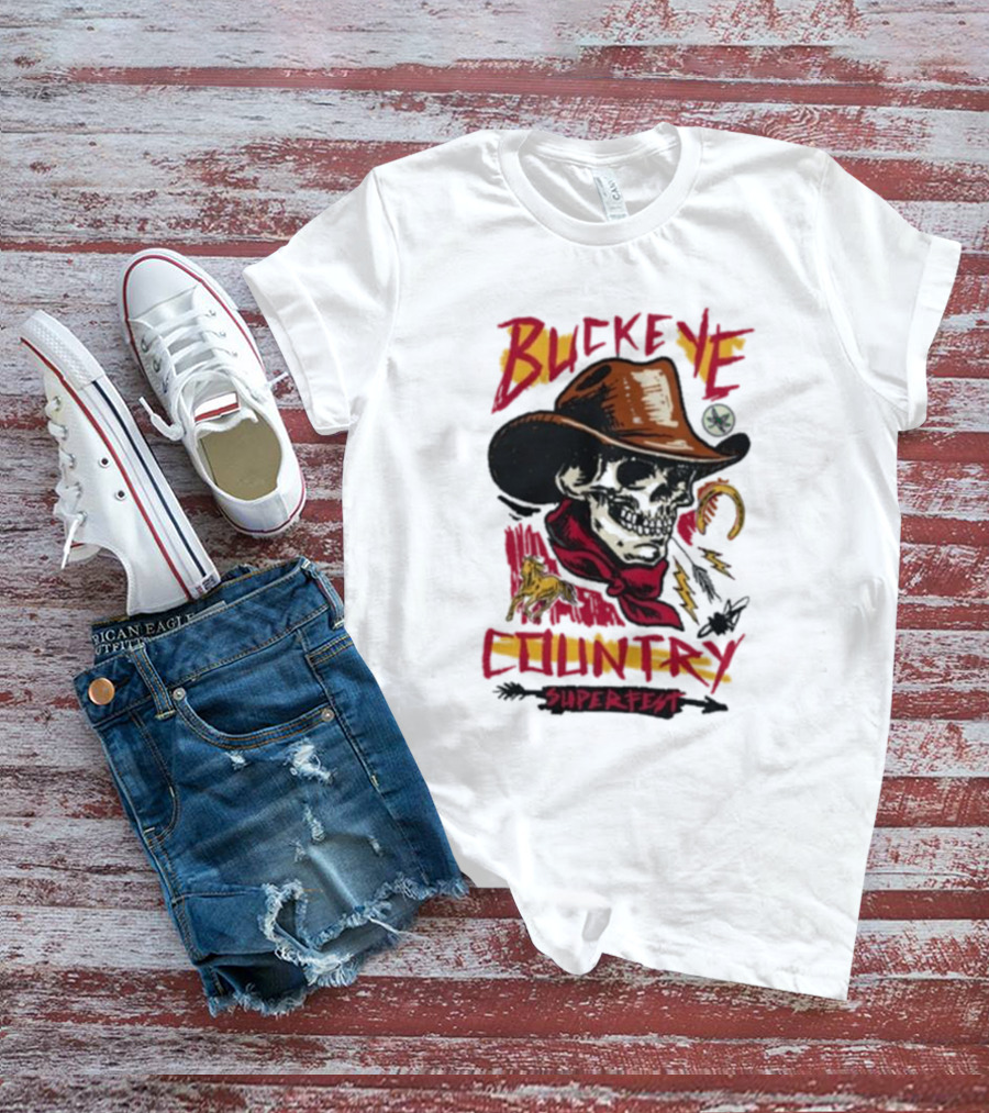 Ian Williams Buckeye Country Superfest Skull Cowboy T-Shirt