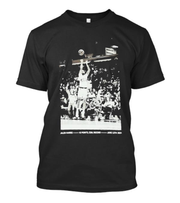 Jalen Harris 45 Points CEBL Record June 12th 2024 Basketball Action Shot T-Shirt