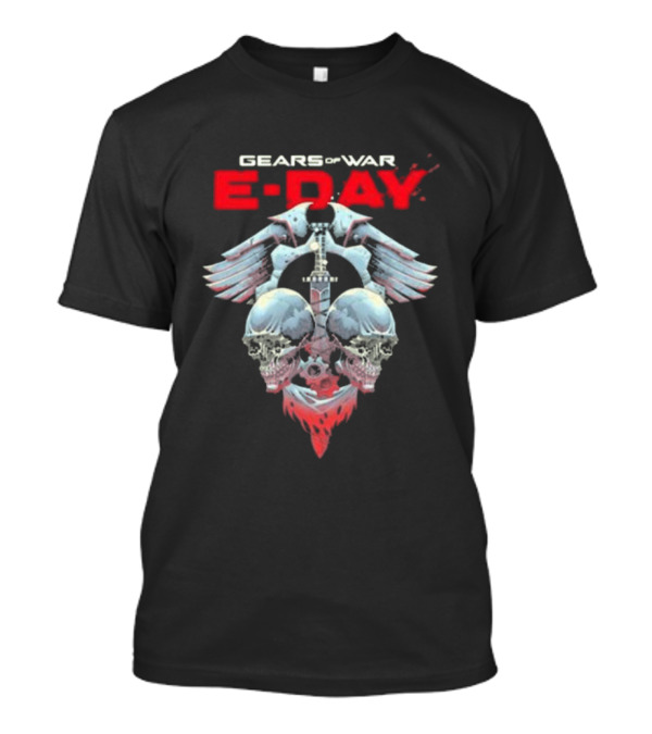 Gears Of War E-Day Skulls And Weaponry Design By Luke Preece T-Shirt