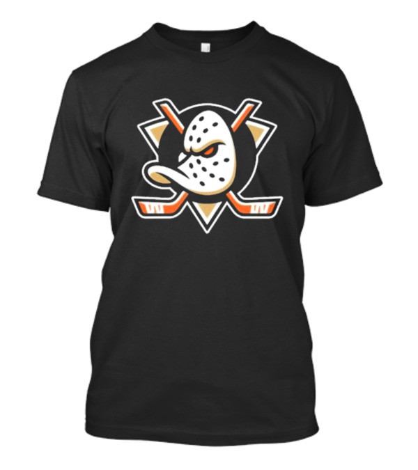Anaheim Ducks Iconic Hockey Mask And Sticks Emblem T-Shirt