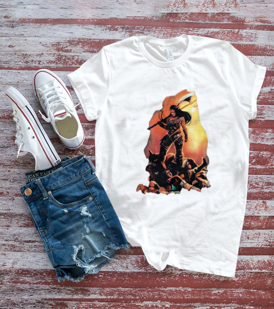 Athena Palmer Warrior Standing Over Fallen Warriors T-Shirt