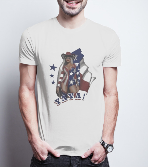 Cowboy Yaya American Flag Stars T-Shirt
