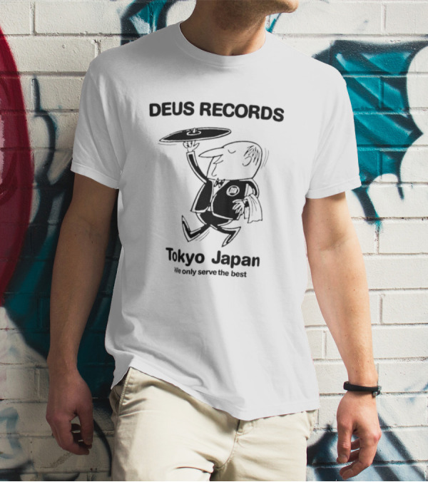 Deus Records Tokyo Japan We Only Serve The Best Vinyl Character T-Shirt