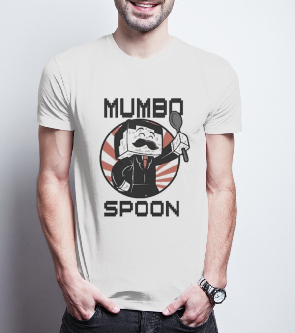 Mumbo Jumbo Spoon Minecraft Character 2024 Retro Mustache Pixel T-Shirt