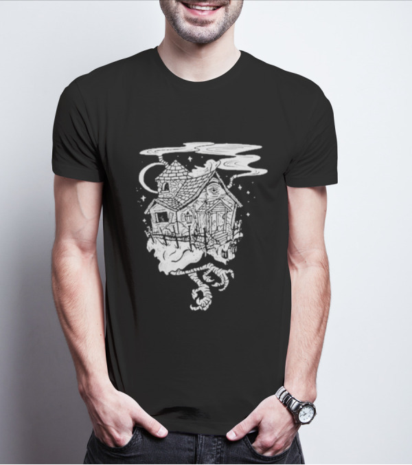 Baba Yaga 2024 Mystical Chicken Leg House Moon And Stars T-Shirt