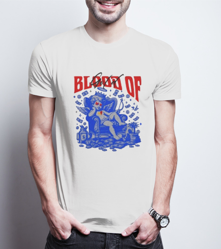 Blood Of Gold Angel On Throne Surrounded By Money T-Shirt