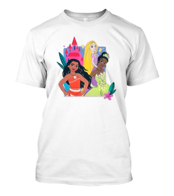 Disney Princess 2024 Moana Rapunzel Tiana T-Shirt