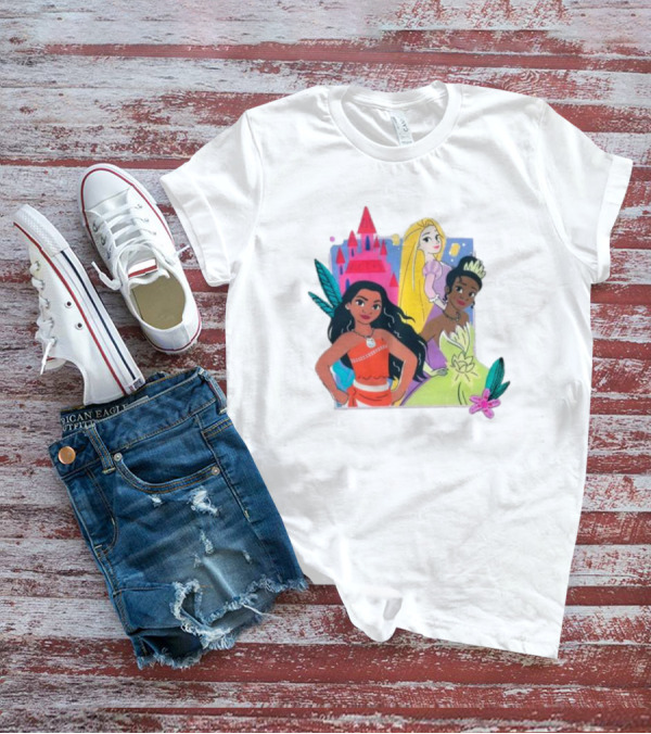 Disney Princess 2024 Moana Rapunzel Tiana T-Shirt
