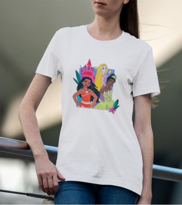 Disney Princess 2024 Moana Rapunzel Tiana T-Shirt