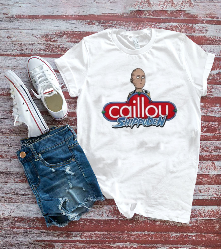 Goofyahhtees Caillou Shippuden Logo Mashup With Bald Character T-Shirt