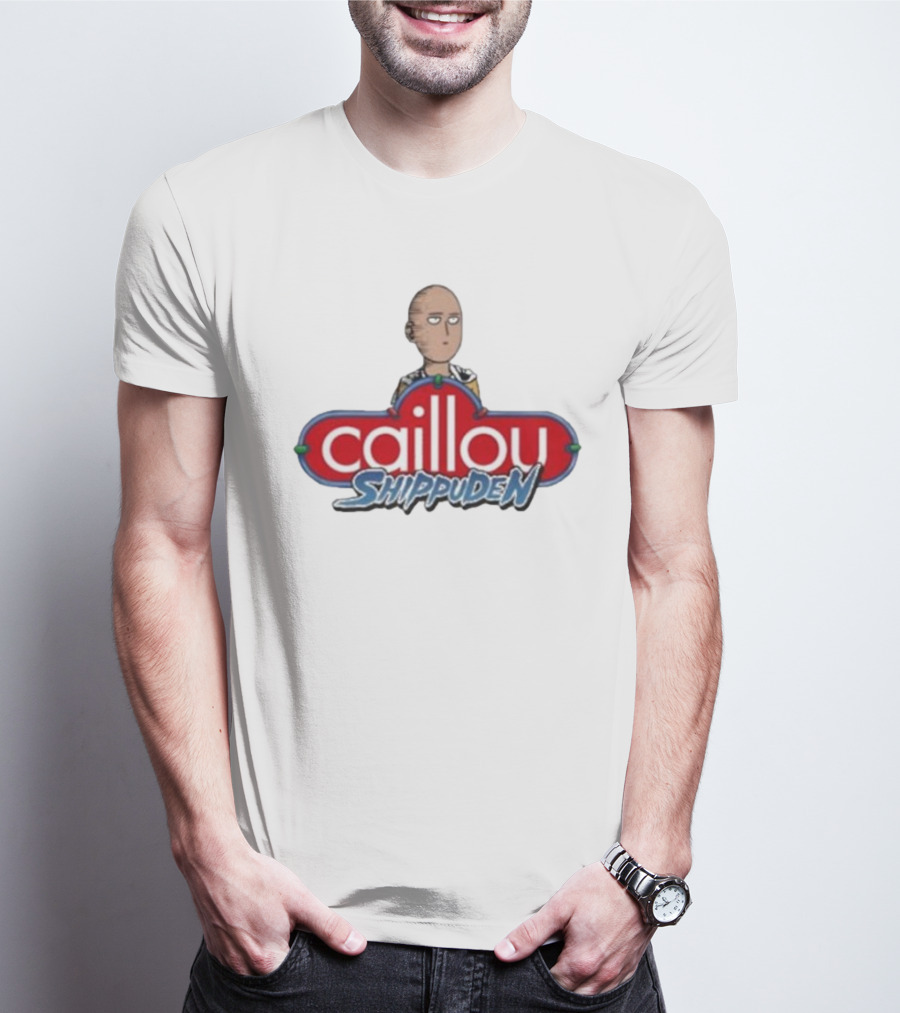 Goofyahhtees Caillou Shippuden Logo Mashup With Bald Character T-Shirt