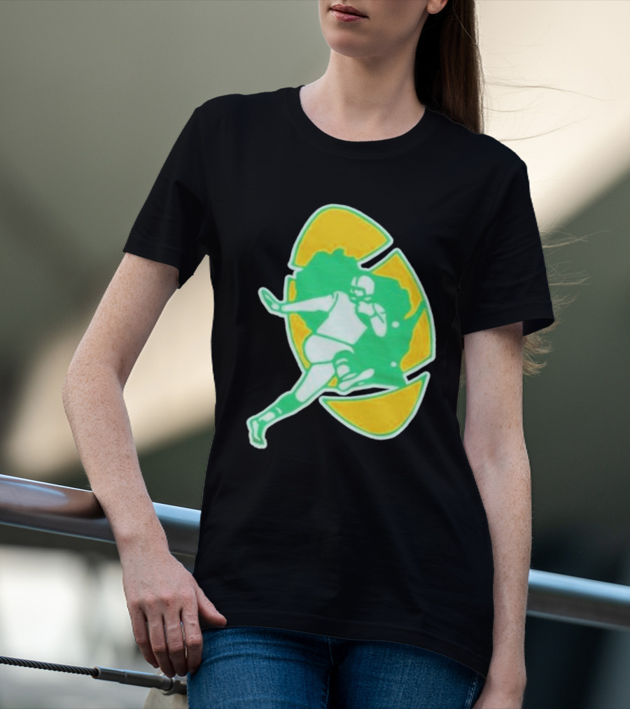 Green Bay Packers Alt Logo 1956 Retro Football Player Emblem T-Shirt