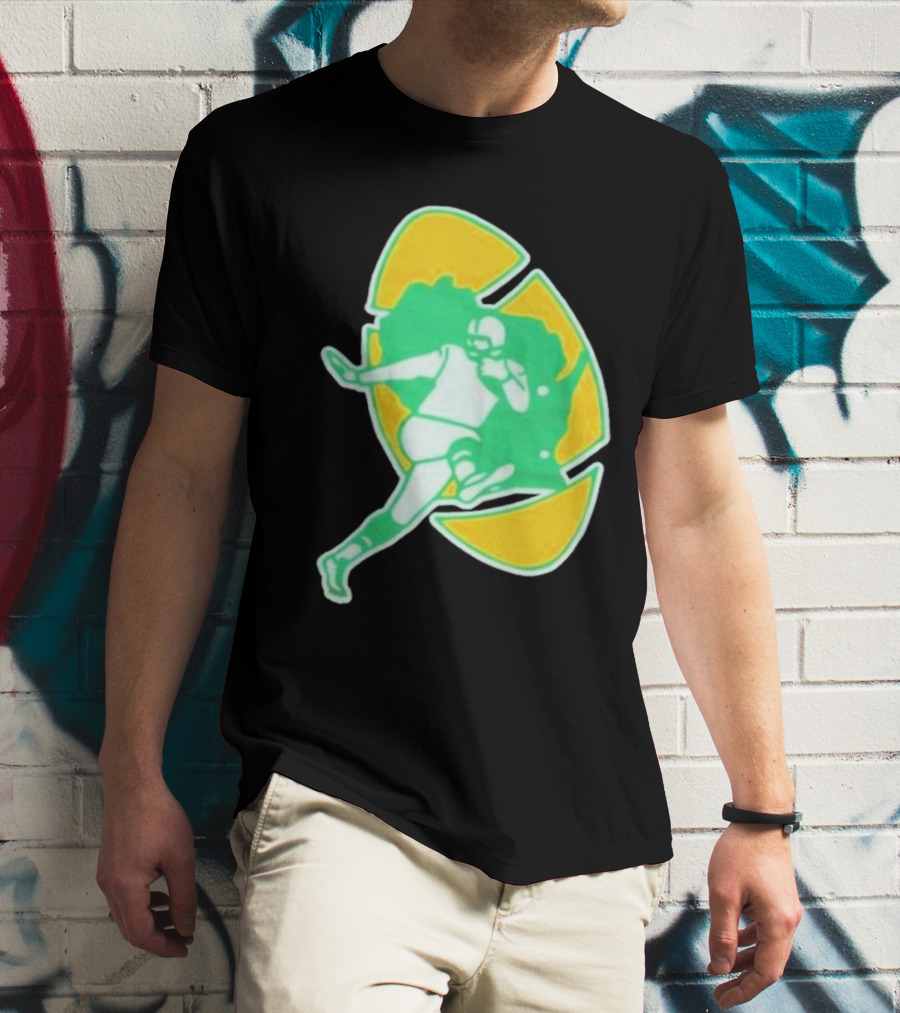 Green Bay Packers Alt Logo 1956 Retro Football Player Emblem T-Shirt