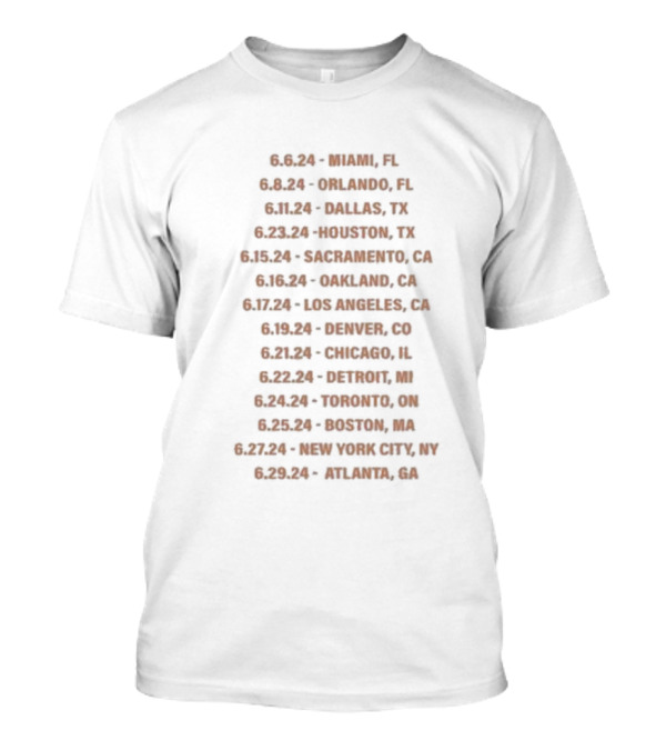 Concrete Boys Tour White 2024 Miami New York Toronto Chicago Houston Dates T-Shirt