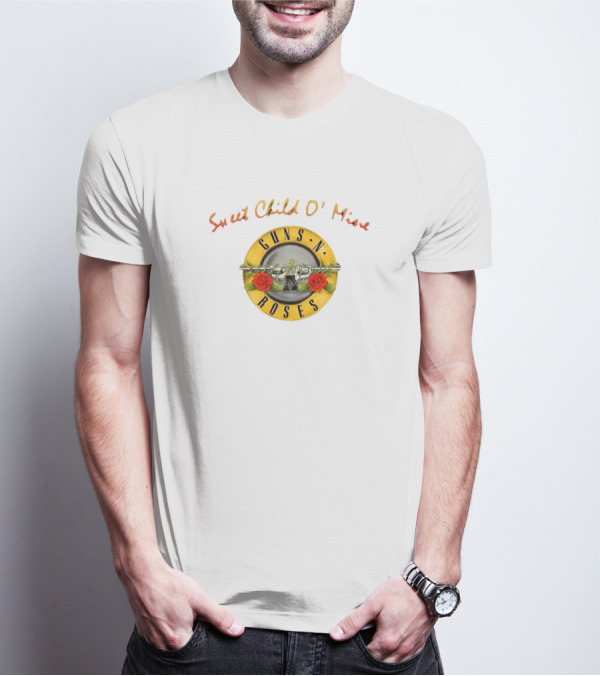 Guns N' Roses Sweet Child O' Mine Circle Logo With Roses And Guns T-Shirt