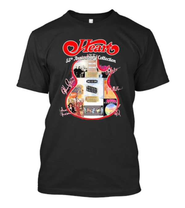 Heart 55th Anniversary Collection Guitar With Signatures And Album T-Shirt