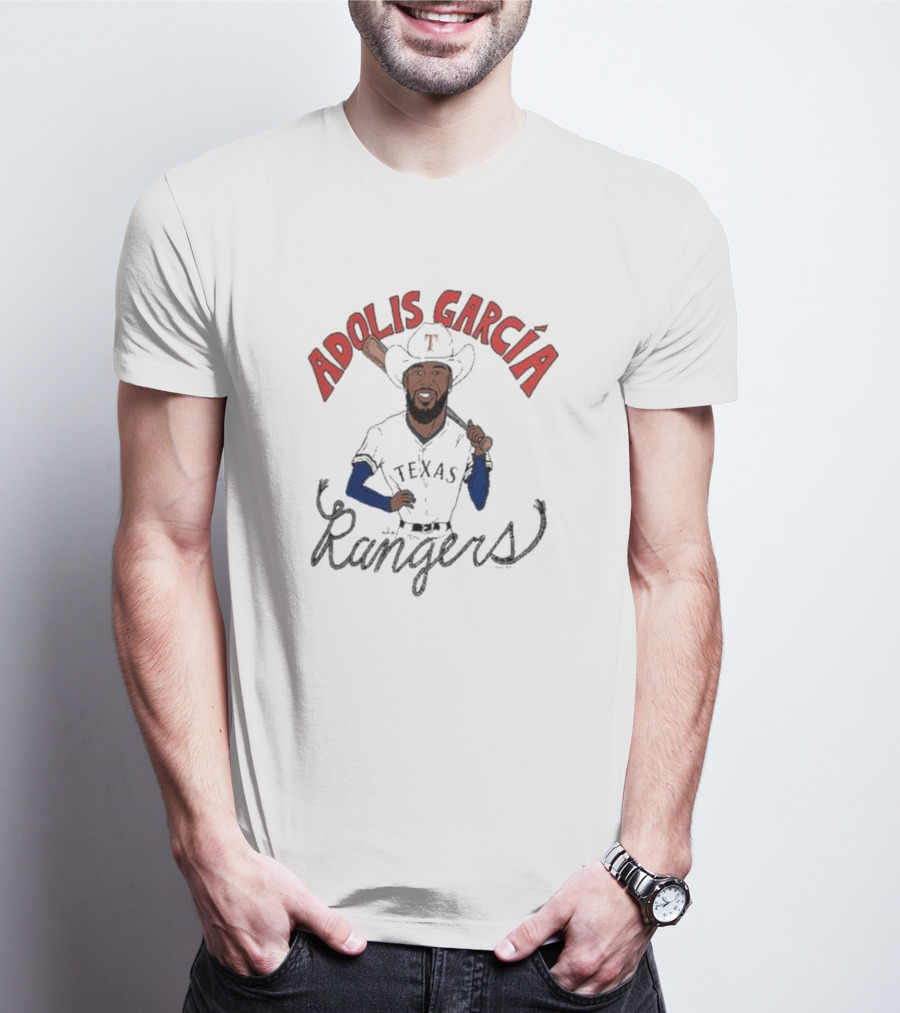 Adolis García Texas Rangers Cowboy Caricature Player T-Shirt