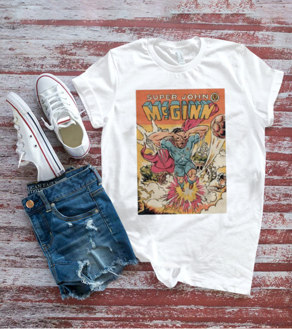 Super John McGinn Flying Hero Soccer Explosion Action Comic T-Shirt