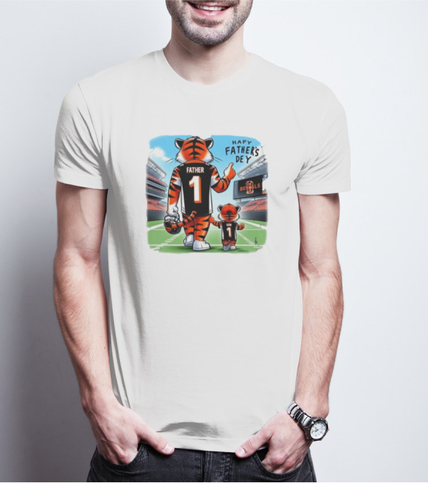 Cincinnati Bengals Mascot Father Son Happy Father’s Day T-Shirt