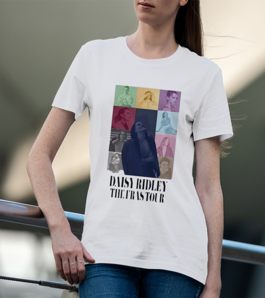 Daisy Ridley The Eras Tour Multicolor Photo Montage T-Shirt