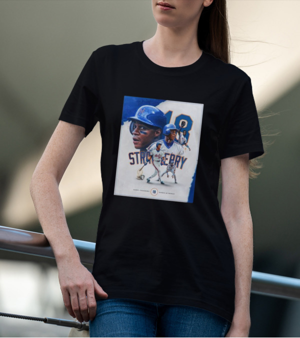 Darryl Strawberry Mets 18 Number Retirement Celebration With Iconic Baseball T-Shirt