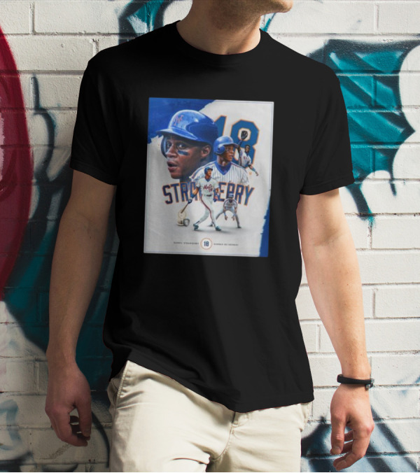 Darryl Strawberry Mets 18 Number Retirement Celebration With Iconic Baseball T-Shirt