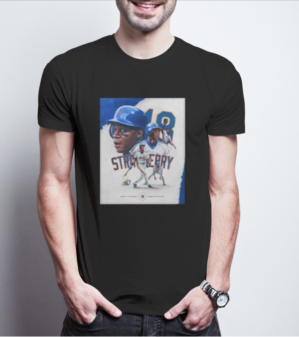 Darryl Strawberry Mets 18 Number Retirement Celebration With Iconic Baseball T-Shirt