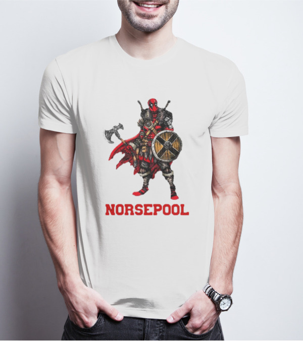 Deadpool Norsepool Viking Warrior With Axe And Shield T-Shirt