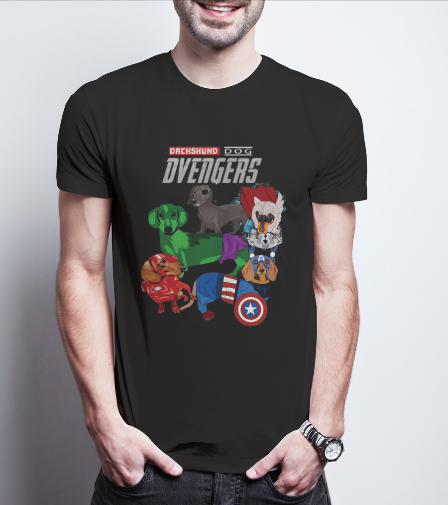 Dachshund Dog Dvengers Marvel-Inspired Hero Dogs T-Shirt