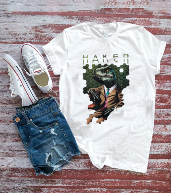 Haken Raptor Sophisticated Dinosaur In Suit T-Shirt